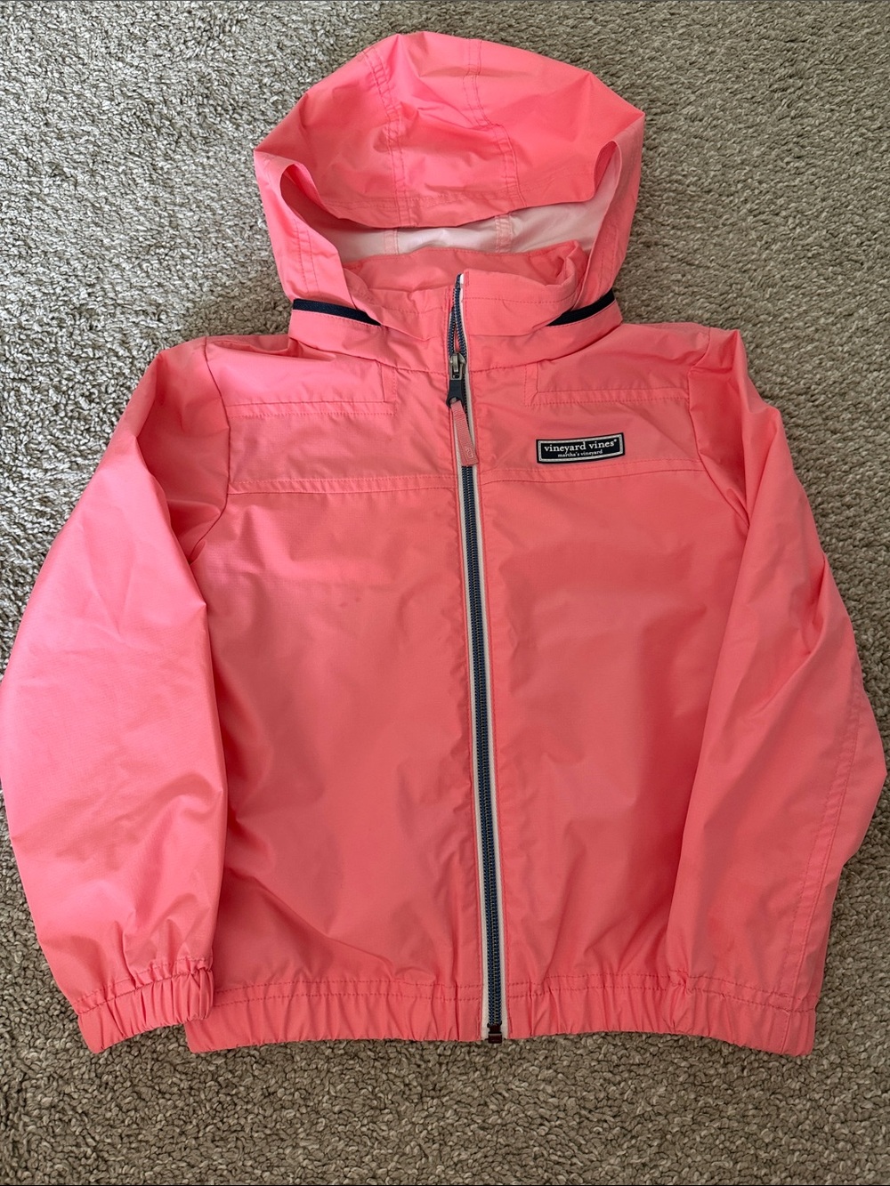 Vineyard Vines Kids Coral Hooded Raincoat